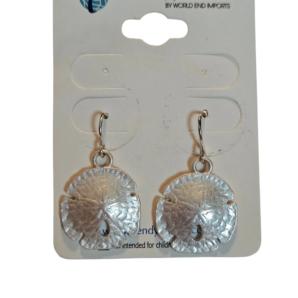 NWT - Trendy Jewels - Silver Sand Dollar Earrings